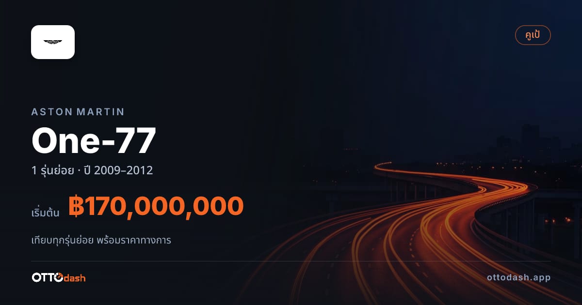 ราคา Aston Martin One-77 ไทย