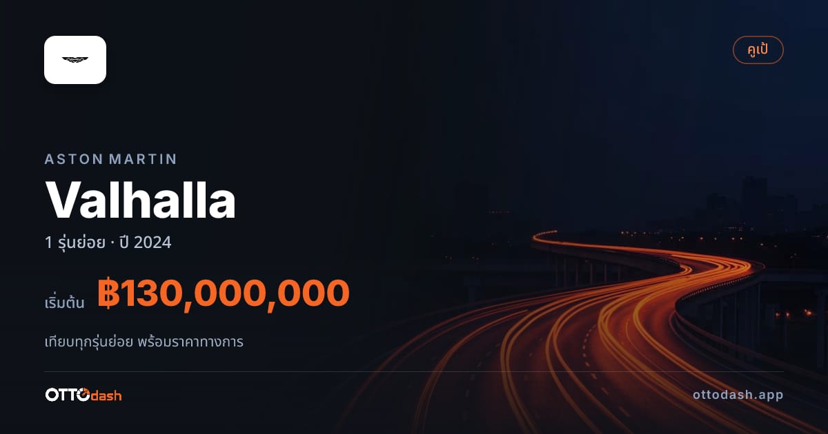 ราคา Aston Martin Valhalla ไทย