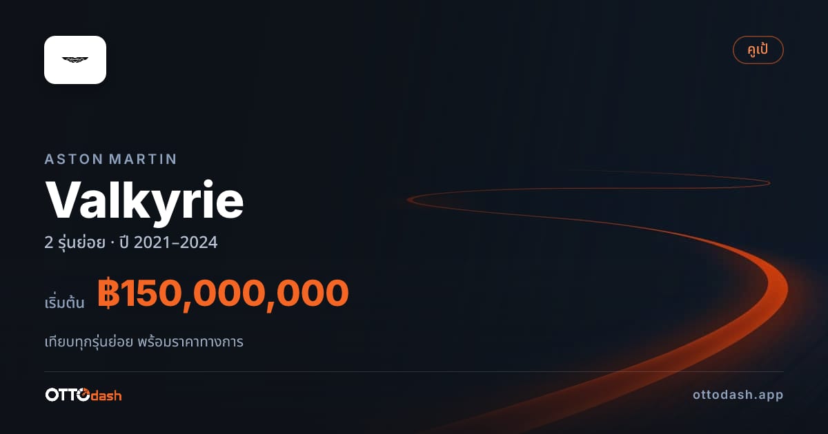 ราคา Aston Martin Valkyrie ไทย
