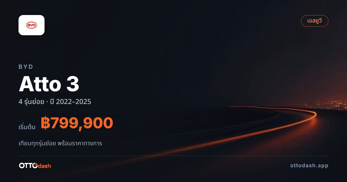 ราคา BYD Atto 3 ไทย