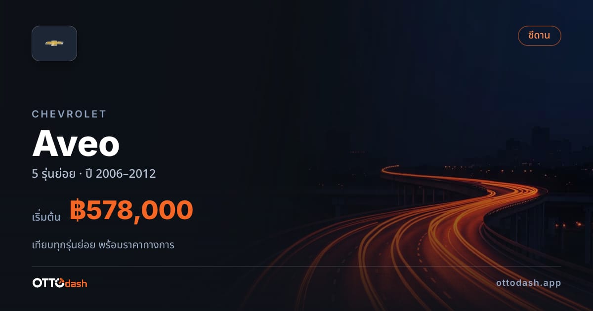 ราคา Chevrolet Aveo ไทย