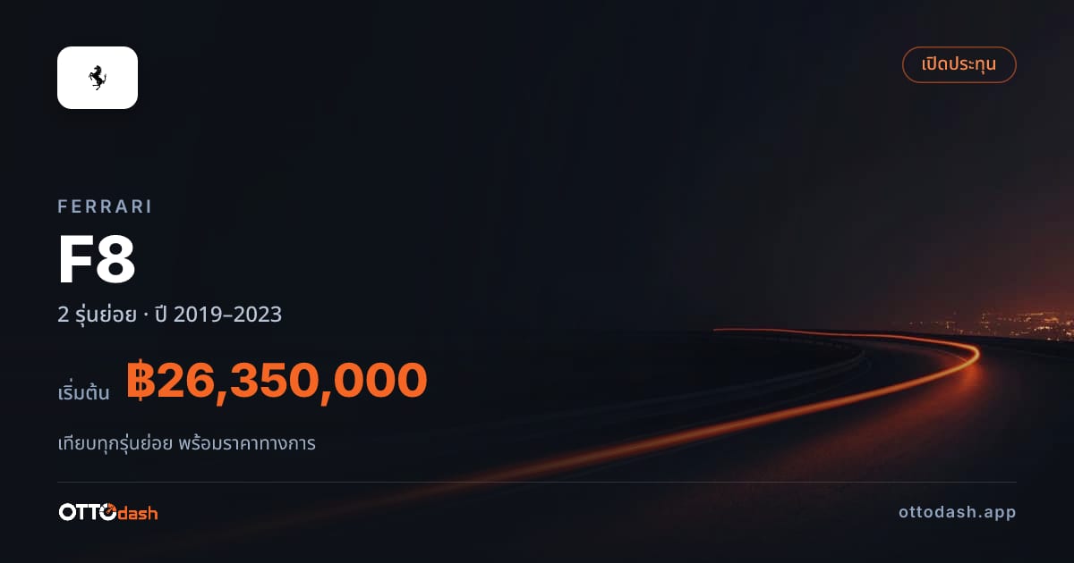 ราคา Ferrari F8 ไทย