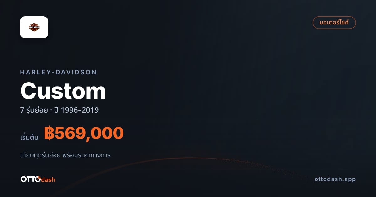 ราคา Harley-Davidson Custom ไทย