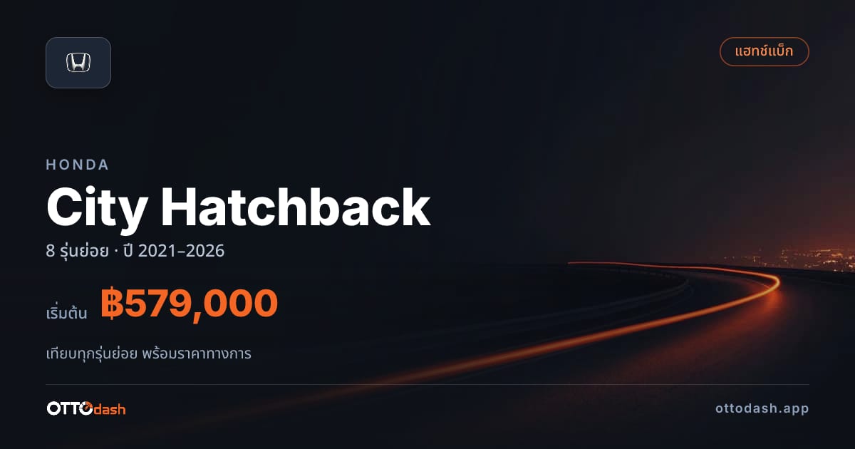 ราคา Honda City Hatchback ไทย