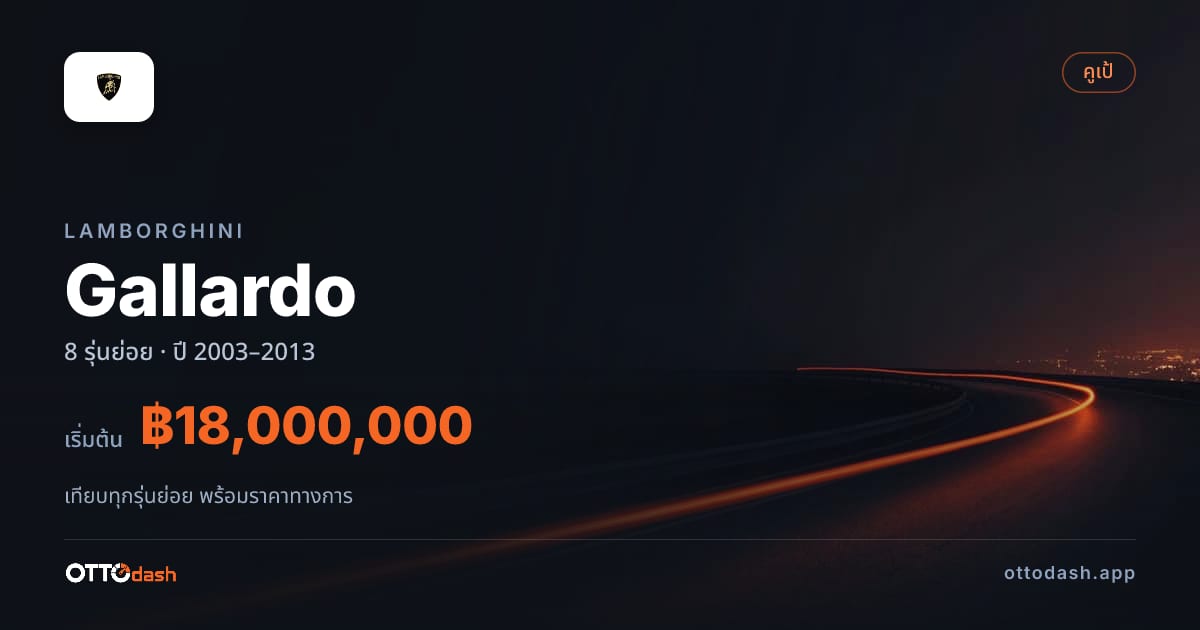 ราคา Lamborghini Gallardo ไทย