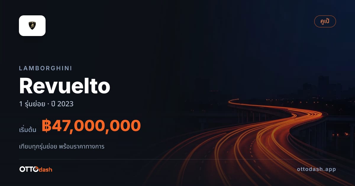 ราคา Lamborghini Revuelto ไทย
