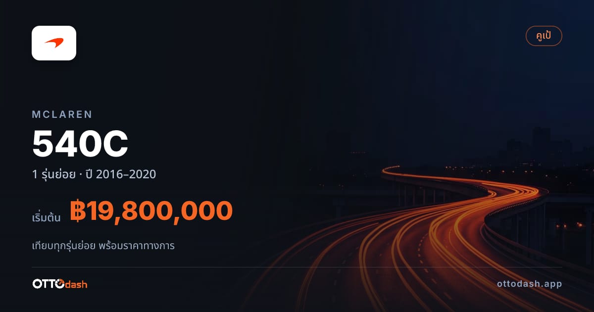 ราคา McLaren 540C ไทย