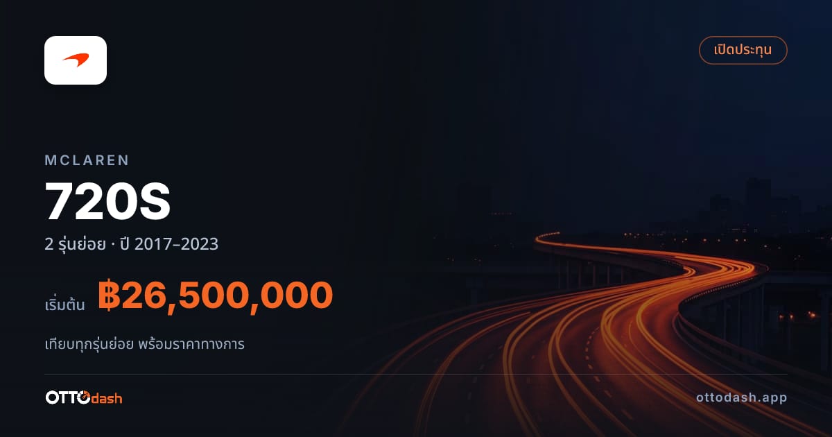 ราคา McLaren 720S ไทย