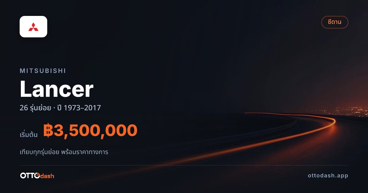 ราคา Mitsubishi Lancer ไทย
