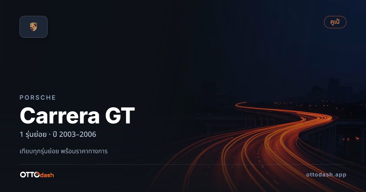ราคา Porsche Carrera GT ไทย