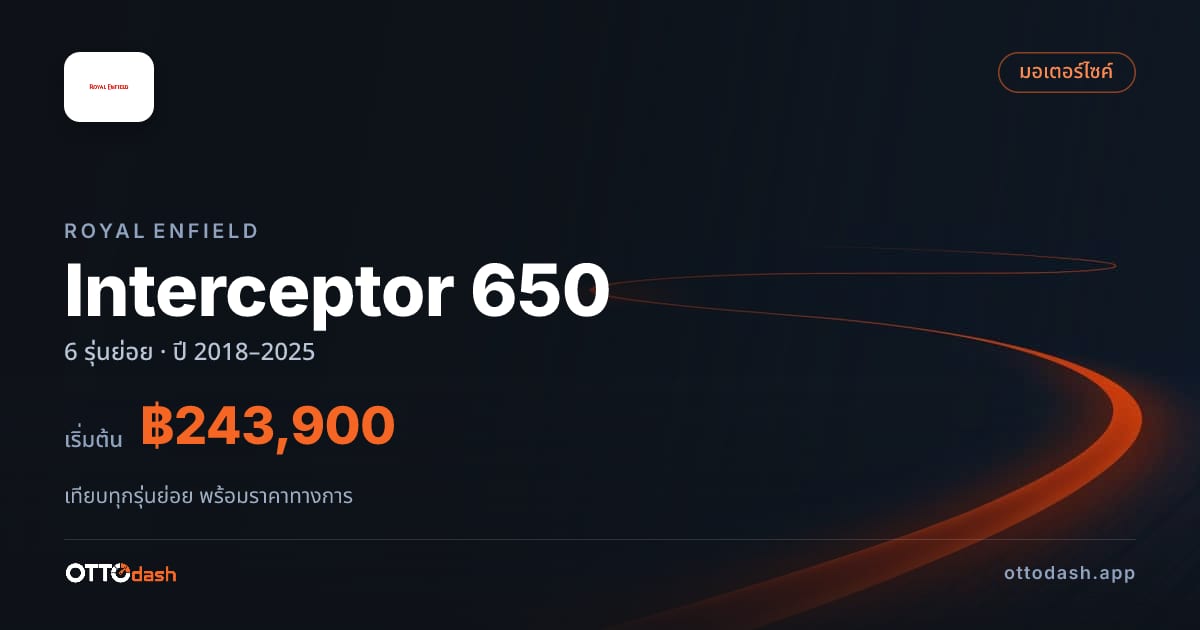 ราคา Royal Enfield Interceptor 650 ไทย