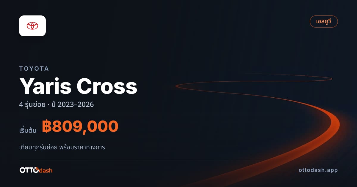 ราคา Toyota Yaris Cross ไทย