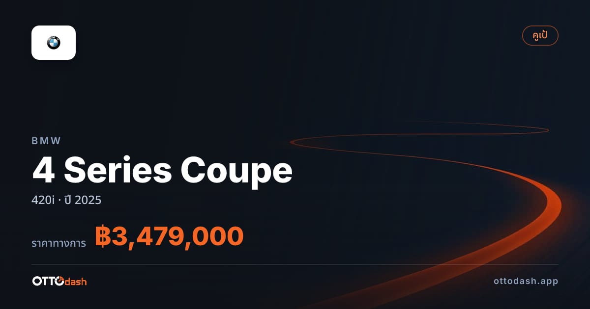 ราคา บีเอ็มดับบลิว 4 Series Coupe 420i ปี 2025–ปัจจุบัน สเปค ไทย
