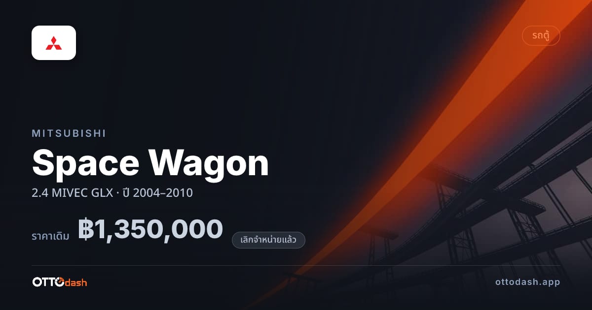 ราคา มิตซูบิชิ Space Wagon 2.4 MIVEC GLX ปี 2004–2010 (ยกเลิกแล้ว) สเปค ไทย