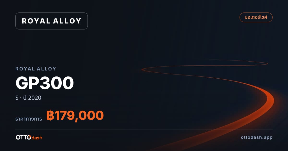 ราคา รอยัล อัลลอย GP300 S ปี 2020–ปัจจุบัน สเปค ไทย