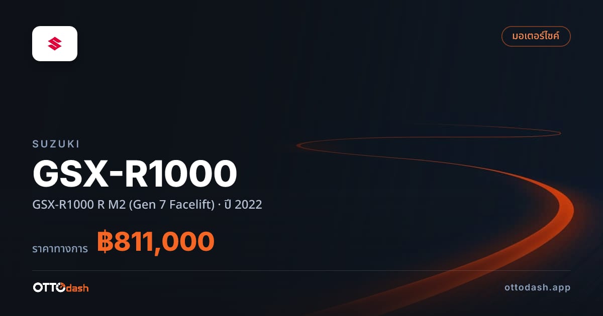 ราคา ซูซูกิ GSX-R1000 R M2 (Gen 7 Facelift) ปี 2022–ปัจจุบัน สเปค ไทย