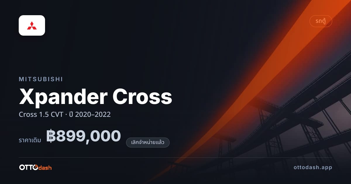 ราคา มิตซูบิชิ เอ็กซ์แพนเดอร์ Cross 1.5 CVT ปี 2020–2022 (ยกเลิกแล้ว) สเปค ไทย