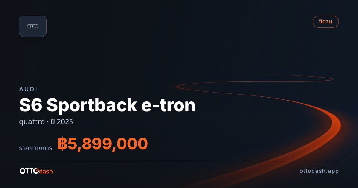 ราคา ออดี้ S6 Sportback e-tron quattro ปี 2025–ปัจจุบัน สเปค ไทย