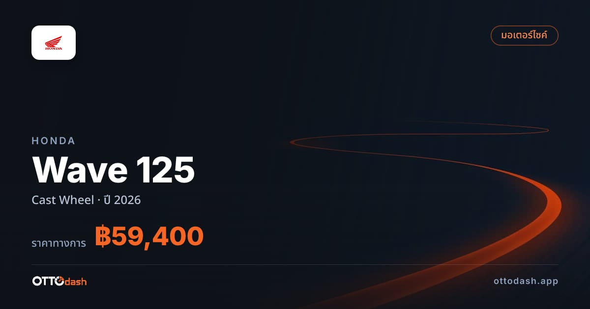 ราคา ฮอนด้า เวฟ 125 Cast Wheel ปี 2026–ปัจจุบัน สเปค ไทย