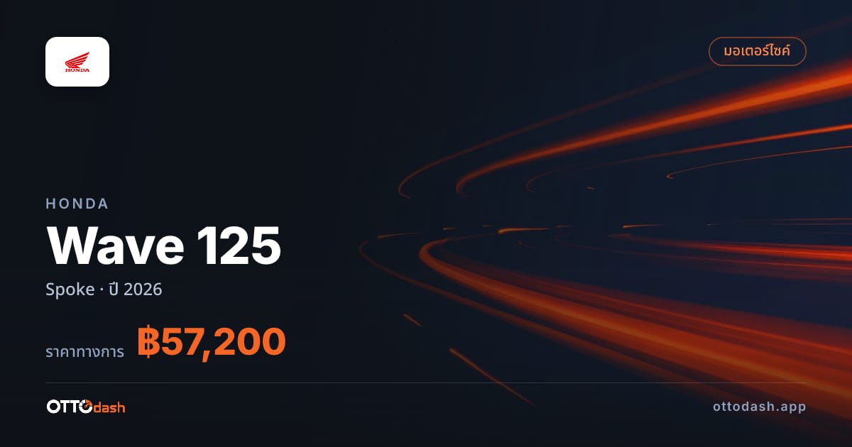 ราคา ฮอนด้า เวฟ 125 Spoke ปี 2026–ปัจจุบัน สเปค ไทย