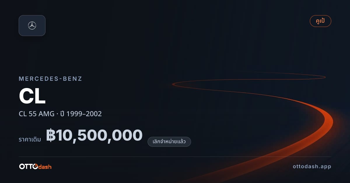 ราคา เบนซ์ ซีแอล 55 AMG ปี 1999–2002 (ยกเลิกแล้ว) สเปค ไทย