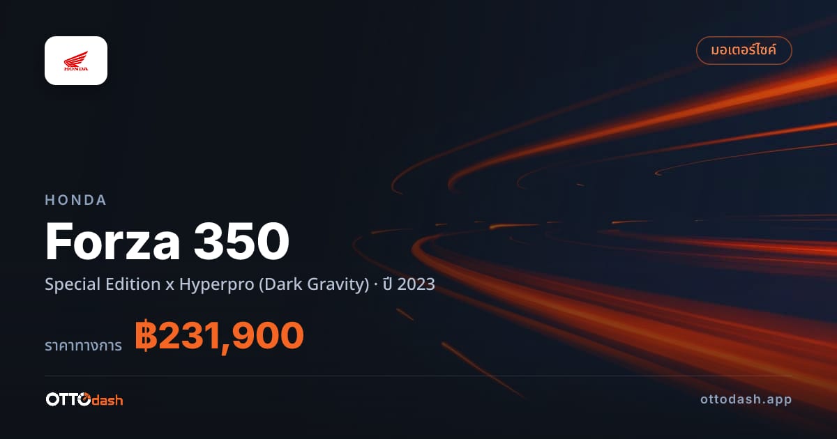 ราคา Honda Forza 350 Special Edition x Hyperpro (Dark Gravity) ปี 2023 สเปค ไทย