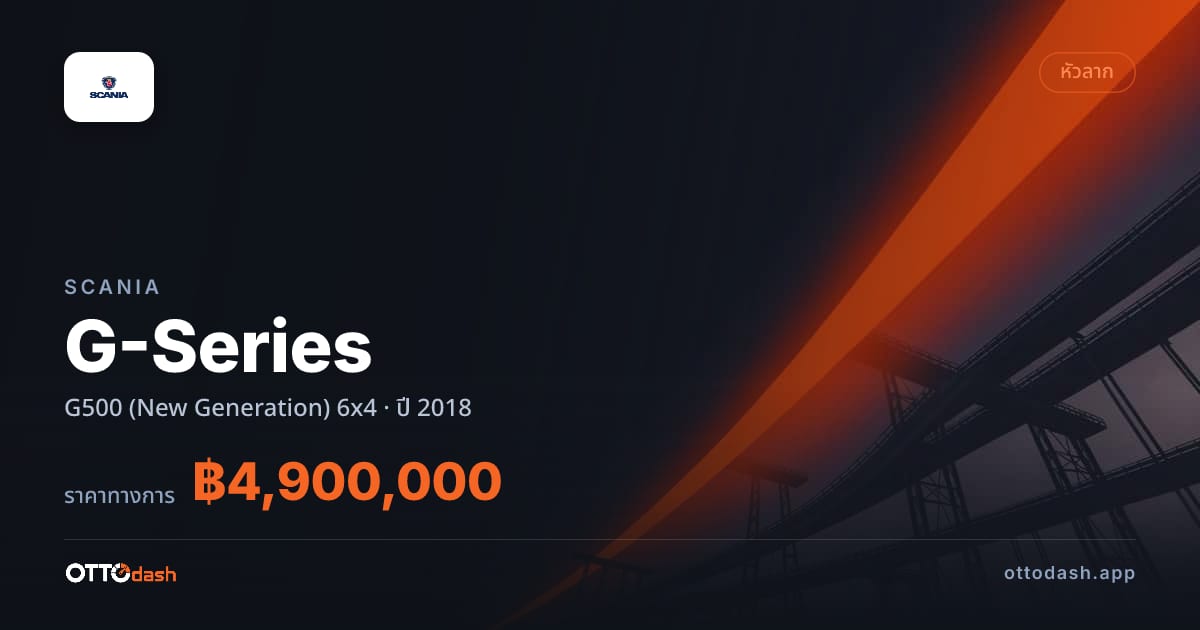 ราคา สแกนเนีย G-Series G500 (New Generation) 6x4 ปี 2018–ปัจจุบัน สเปค ไทย