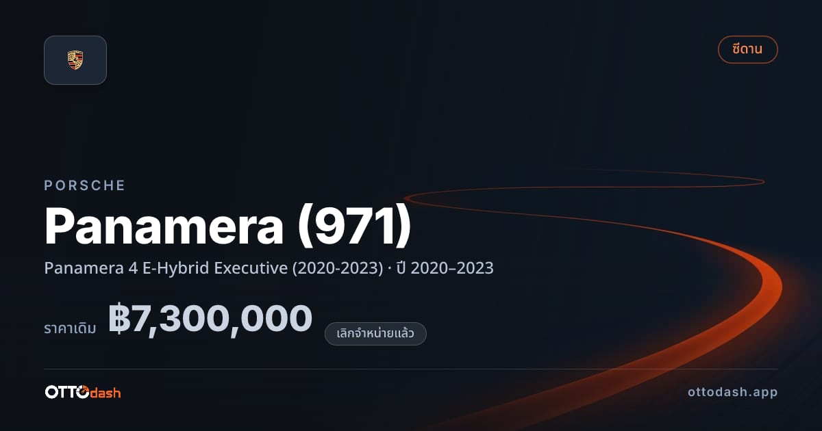 ราคา พอร์ช พานาเมรา Panamera 4 E-Hybrid Executive (2020-2023) ปี 2020–2023 (ยกเลิกแล้ว) สเปค ไทย