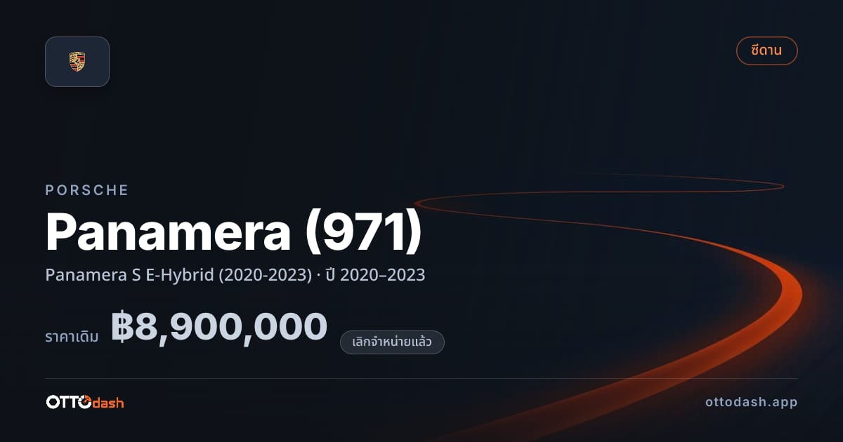 ราคา พอร์ช พานาเมรา Panamera S E-Hybrid (2020-2023) ปี 2020–2023 (ยกเลิกแล้ว) สเปค ไทย