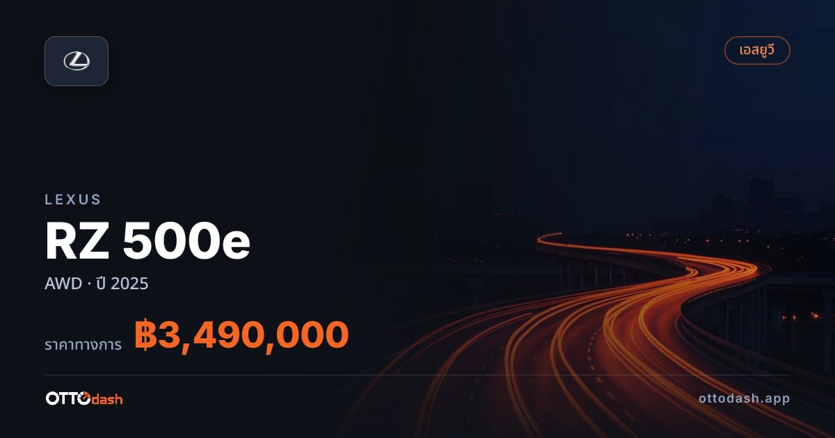ราคา เล็กซัส RZ 500e AWD ปี 2025–ปัจจุบัน สเปค ไทย