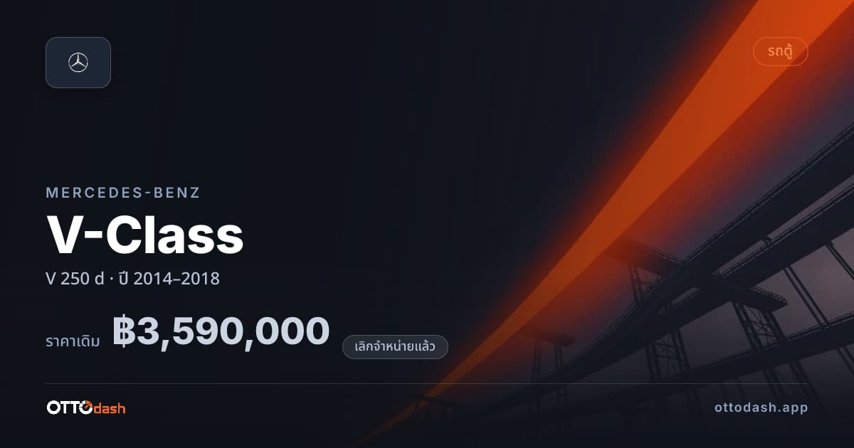 ราคา เบนซ์ V-Class V 250 d ปี 2014–2018 (ยกเลิกแล้ว) สเปค ไทย