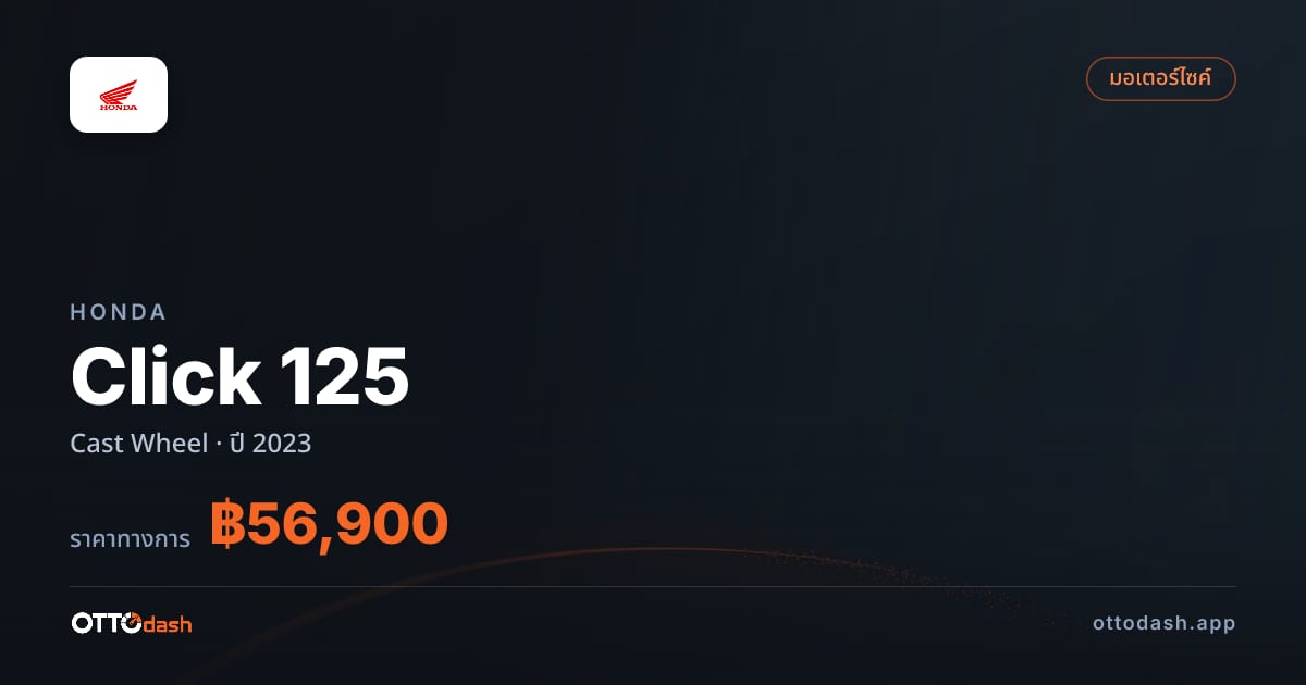 ราคา ฮอนด้า คลิก 125 Cast Wheel ปี 2023–ปัจจุบัน สเปค ไทย