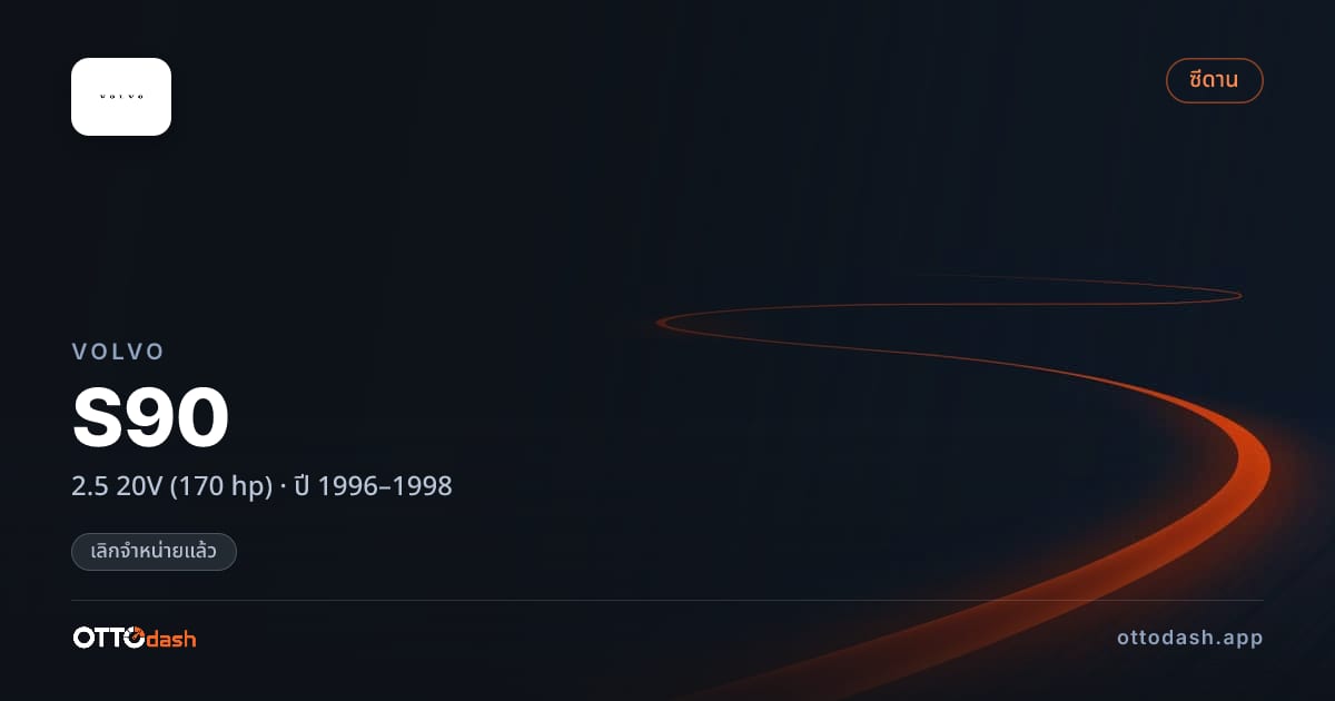ราคา วอลโว่ S90 2.5 20V (170 hp) ปี 1996–1998 (ยกเลิกแล้ว) สเปค ไทย