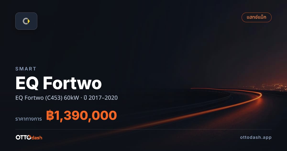 ราคา สมาร์ท EQ Fortwo (C453) 60kW ปี 2017–2020 สเปค ไทย