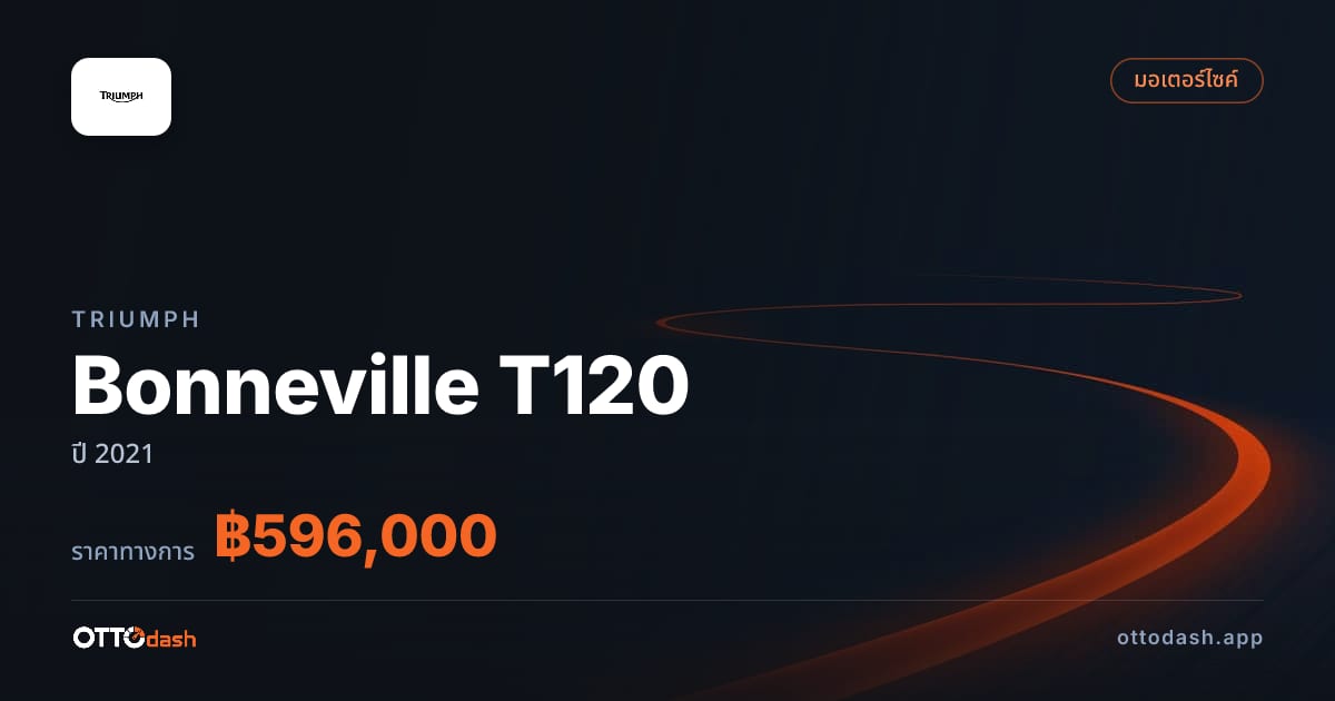 ราคา ไทรอัมพ์ Bonneville T120 ปี 2021–ปัจจุบัน สเปค ไทย