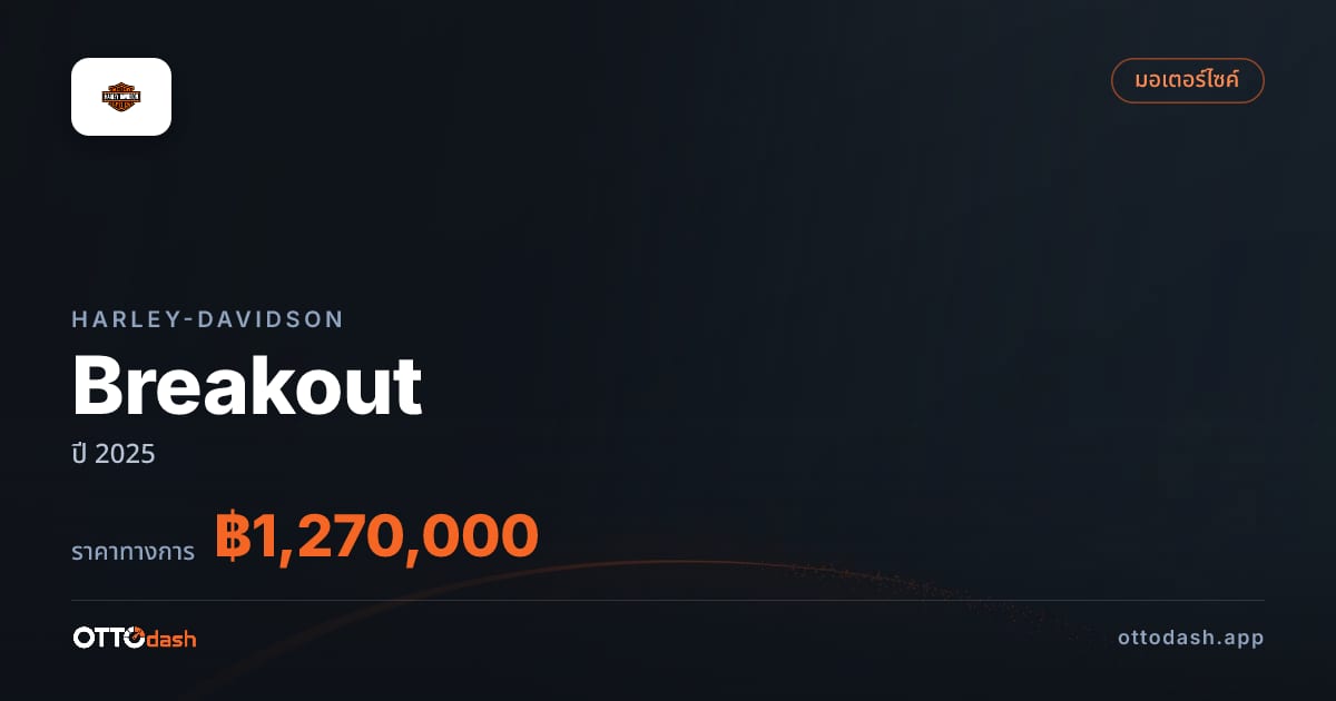 ราคา ฮาร์ลีย์-เดวิดสัน Breakout ปี 2025–ปัจจุบัน สเปค ไทย