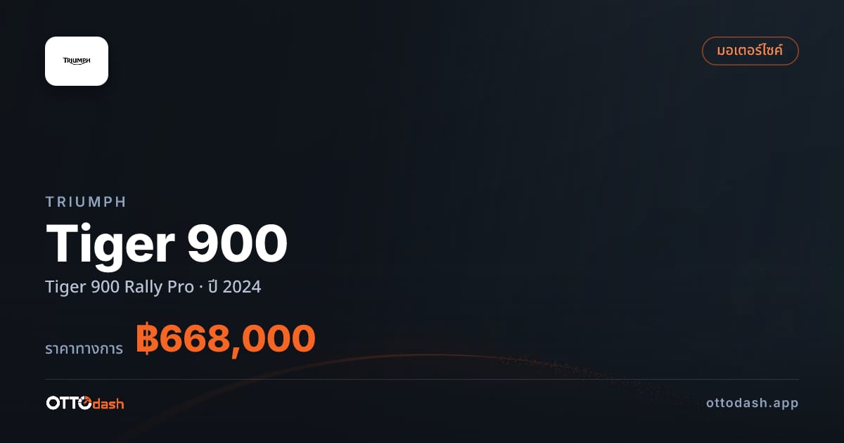 ราคา ไทรอัมพ์ ไทเกอร์ 900 Rally โปร ปี 2024–ปัจจุบัน สเปค ไทย