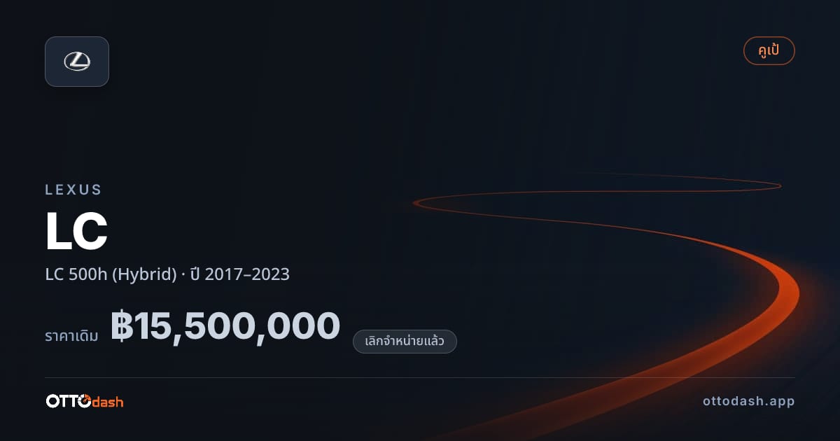 ราคา เล็กซัส แอลซี 500h (Hybrid) ปี 2017–2023 (ยกเลิกแล้ว) สเปค ไทย