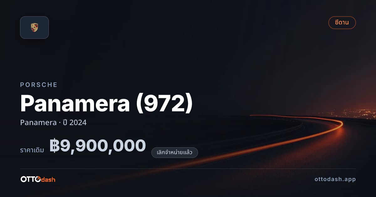 ราคา พอร์ช พานาเมรา Panamera ปี 2024 (ยกเลิกแล้ว) สเปค ไทย