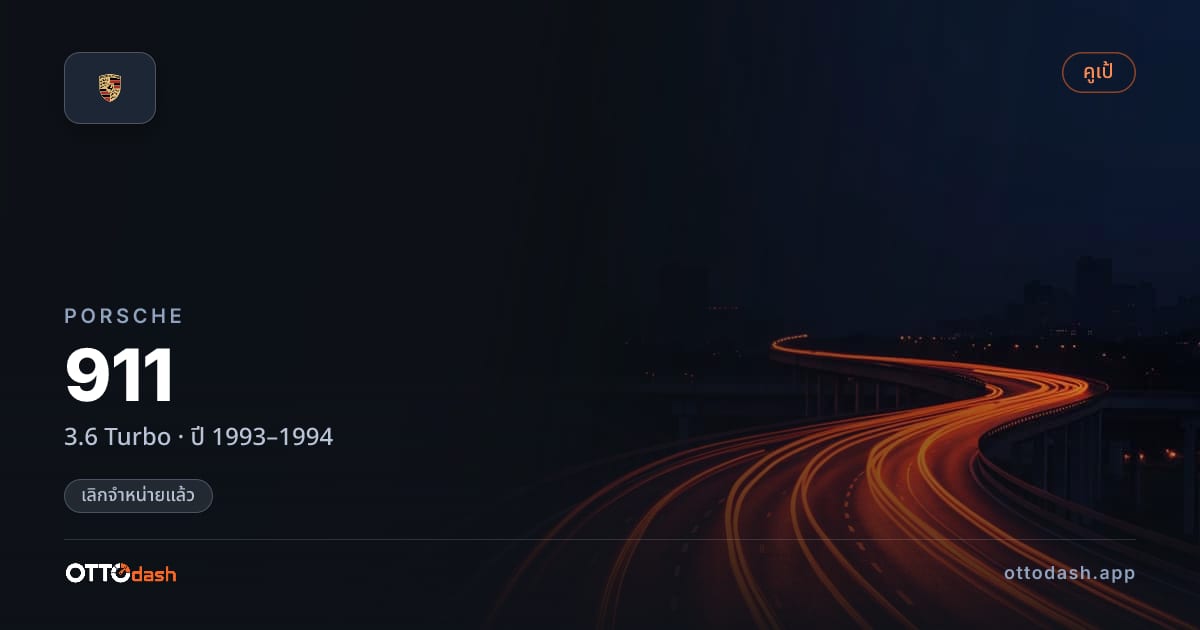 ราคา พอร์ช 911 3.6 เทอร์โบ ปี 1993–1994 (ยกเลิกแล้ว) สเปค ไทย