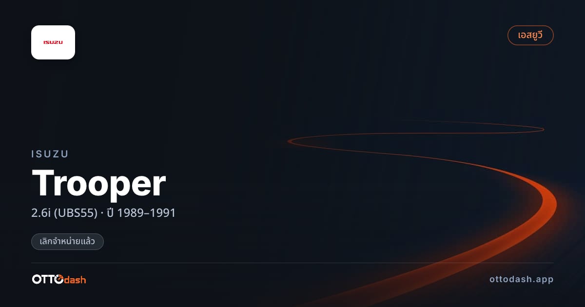 ราคา อีซูซุ Trooper 2.6i (UBS55) ปี 1989–1991 (ยกเลิกแล้ว) สเปค ไทย