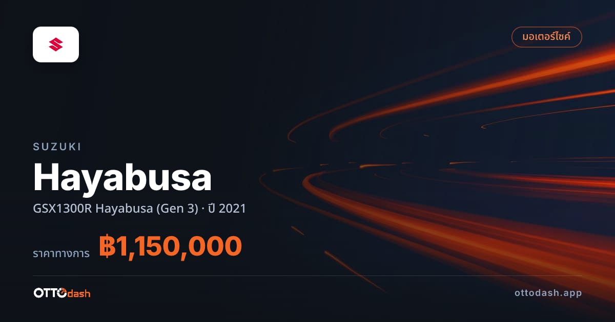 ราคา ซูซูกิ Hayabusa GSX1300R Hayabusa (Gen 3) ปี 2021–ปัจจุบัน สเปค ไทย