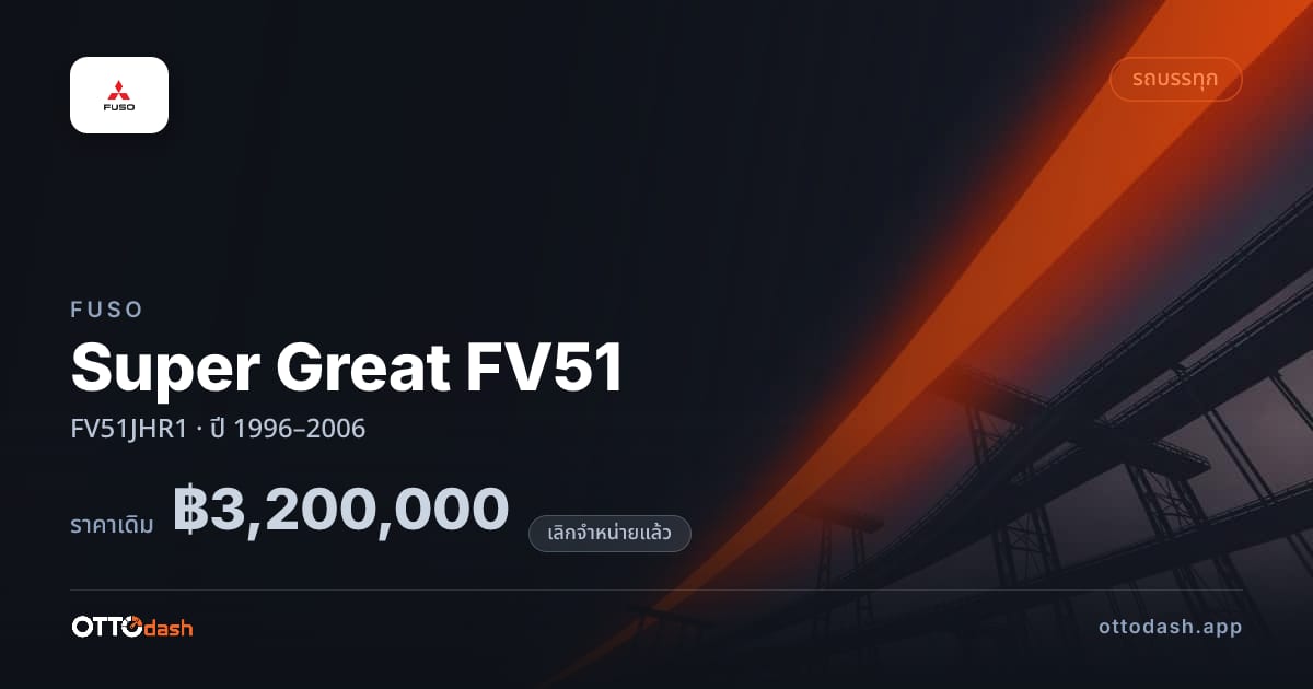 ราคา ฟูโซ ซูเปอร์เกรท FV51JHR1 ปี 1996–2006 (ยกเลิกแล้ว) สเปค ไทย
