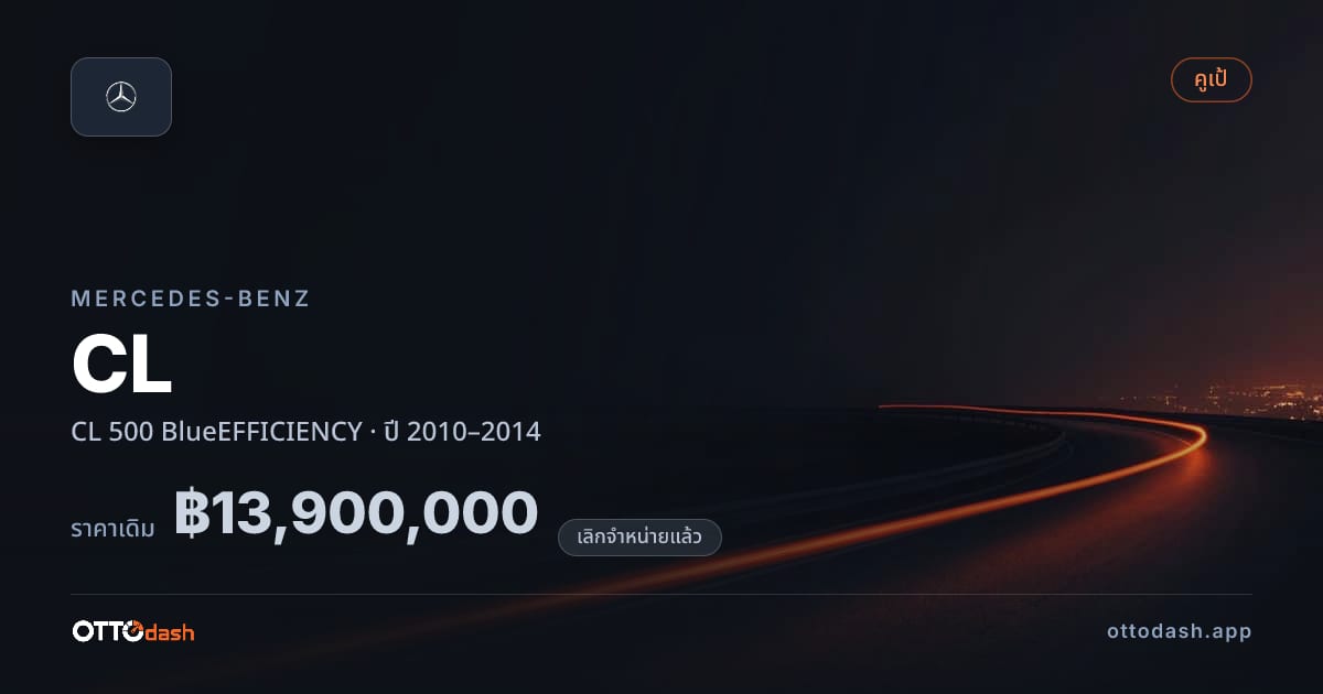 ราคา เบนซ์ ซีแอล 500 BlueEFFICIENCY ปี 2010–2014 (ยกเลิกแล้ว) สเปค ไทย