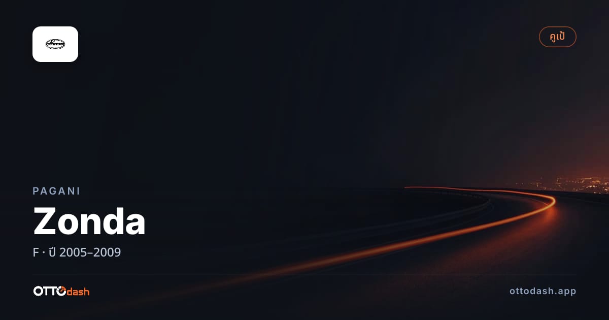 ราคา ปากานี Zonda F ปี 2005–2009 สเปค ไทย