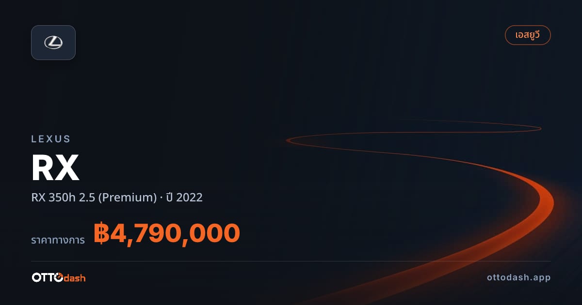 ราคา เล็กซัส อาร์เอ็กซ์ 350h 2.5 (Premium) ปี 2022–ปัจจุบัน สเปค ไทย