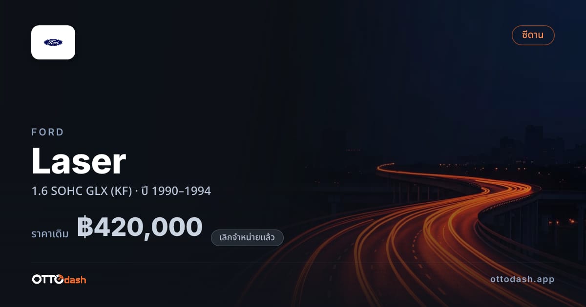 ราคา ฟอร์ด เลเซอร์ 1.6 SOHC GLX (KF) ปี 1990–1994 (ยกเลิกแล้ว) สเปค ไทย