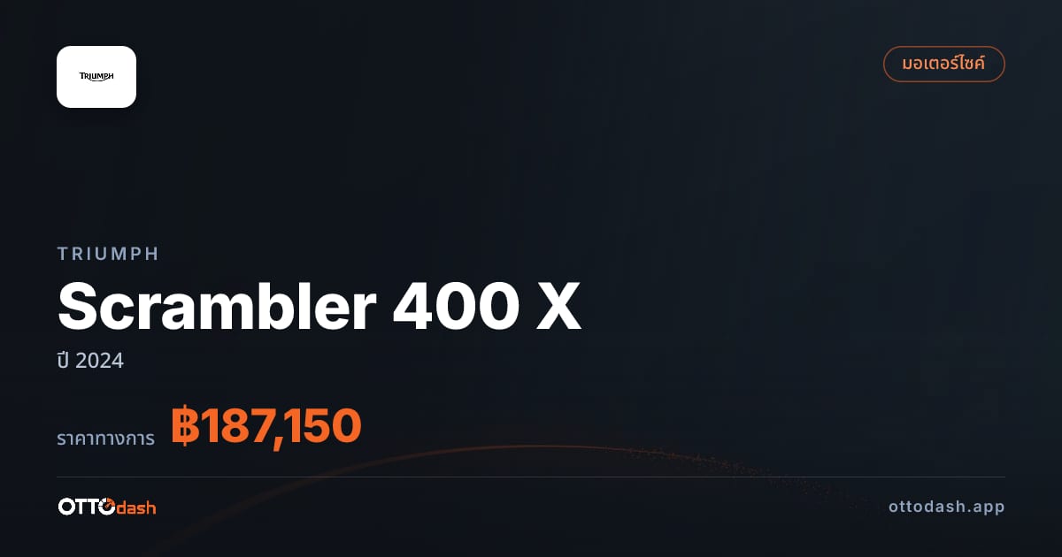 ราคา ไทรอัมพ์ Scrambler 400 X ปี 2024–ปัจจุบัน สเปค ไทย