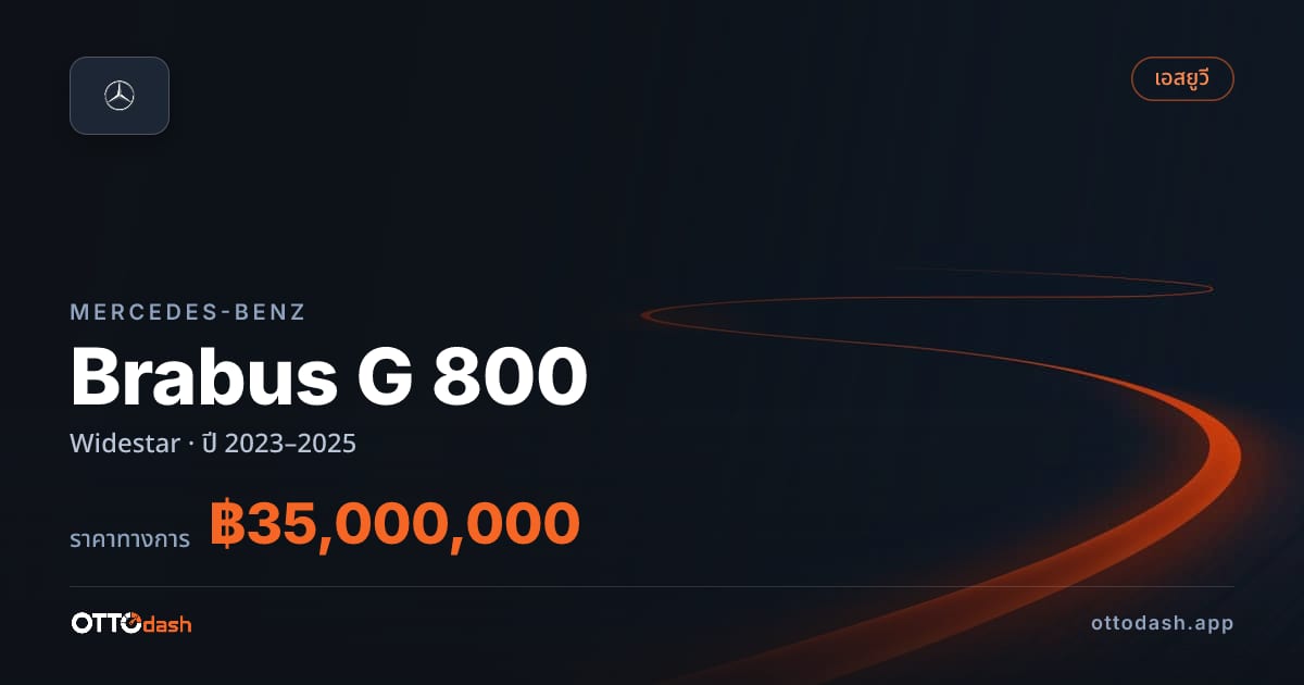 ราคา เบนซ์ Brabus G 800 Widestar ปี 2023–2025 สเปค ไทย