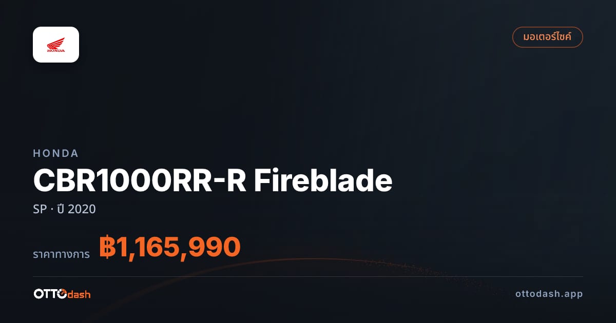 ราคา ฮอนด้า CBR1000RR-R Fireblade SP ปี 2020–ปัจจุบัน สเปค ไทย